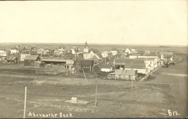 Aerial view of Abernethy town