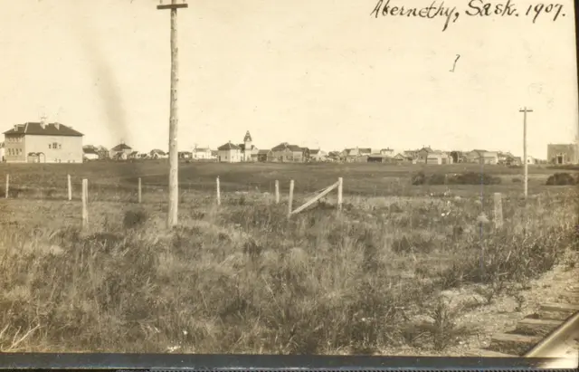 View of Abernethy across the prairie